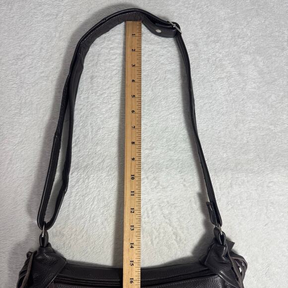 Brown Leather Fringe Western Style Shoulder Bag Purse - Picture 9 of 9